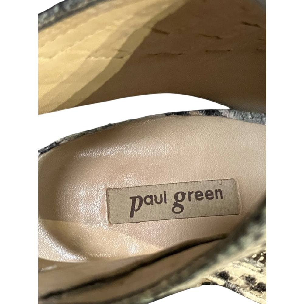 Paul Green Snakeskin Peep Toe Cone Block Heels Zip Size US 6 - Picture 4 of 11